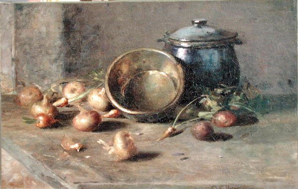 باق على قيد الحياة (الفخار ، الغلاية والبصل) (زيت على قماش) بواسطة تشارلز إيثان بورتر