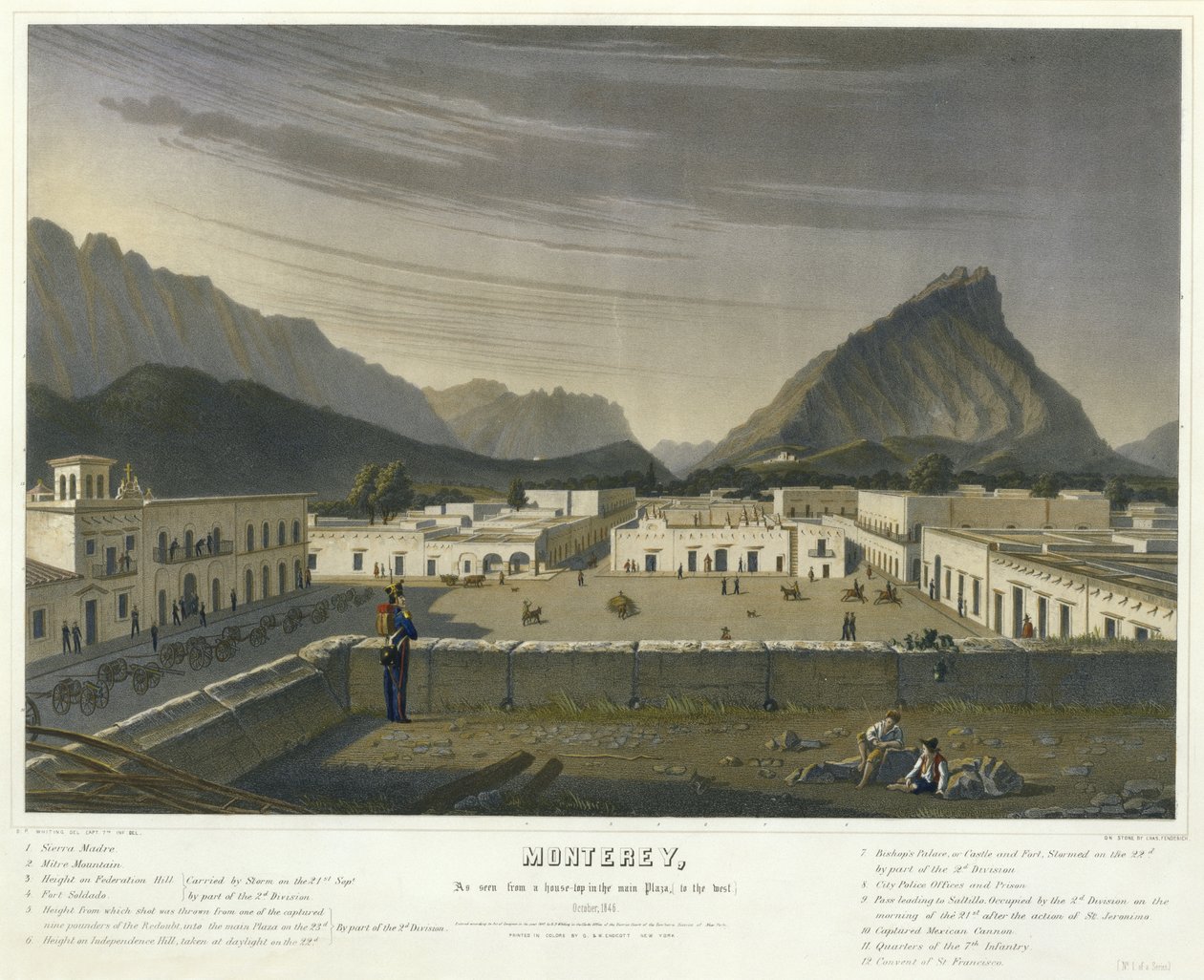 مونتيري ، كما رأينا من أعلى منزل في الساحة الرئيسية ، [باتجاه الغرب] أكتوبر بواسطة تشارلز فيندريش