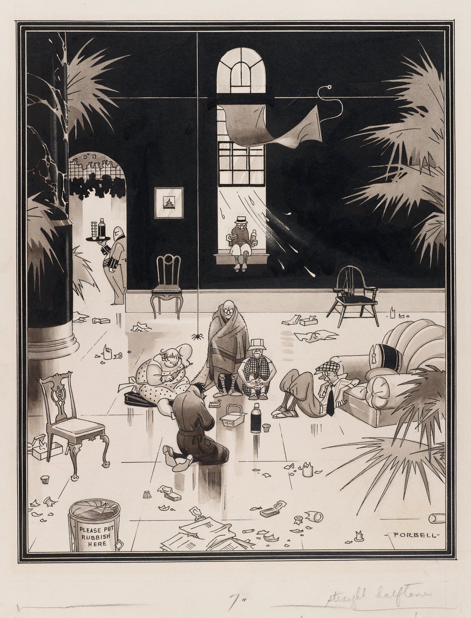 Club Life in America ، Picnickers ، قبل عام 1933 (غسل القلم والحبر على الورق) بواسطة تشارلز فوربل