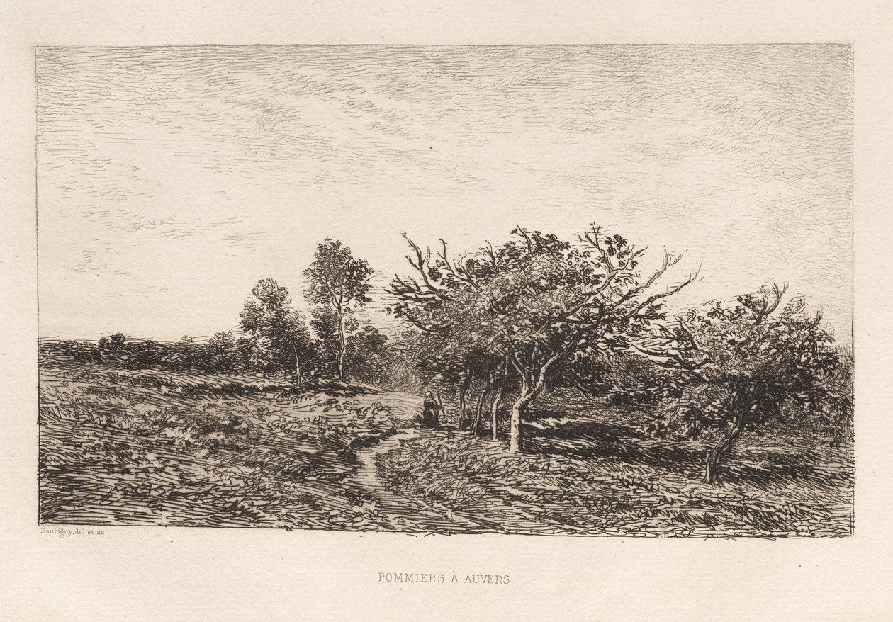 أشجار التفاح في Auvers Pommiers in Auvers ، 1877. بواسطة تشارلز فرانسوا داوبيني