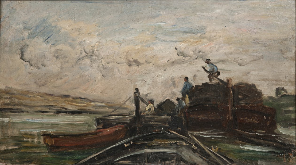 صنادل على نهر ، ج .1865 بواسطة تشارلز فرانسوا داوبيني