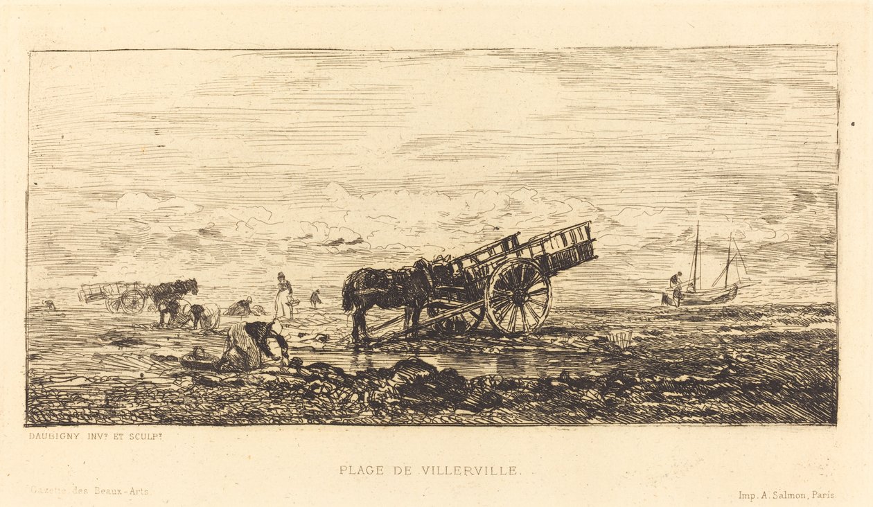 الشاطئ في Villerville بواسطة تشارلز فرانسوا داوبيني