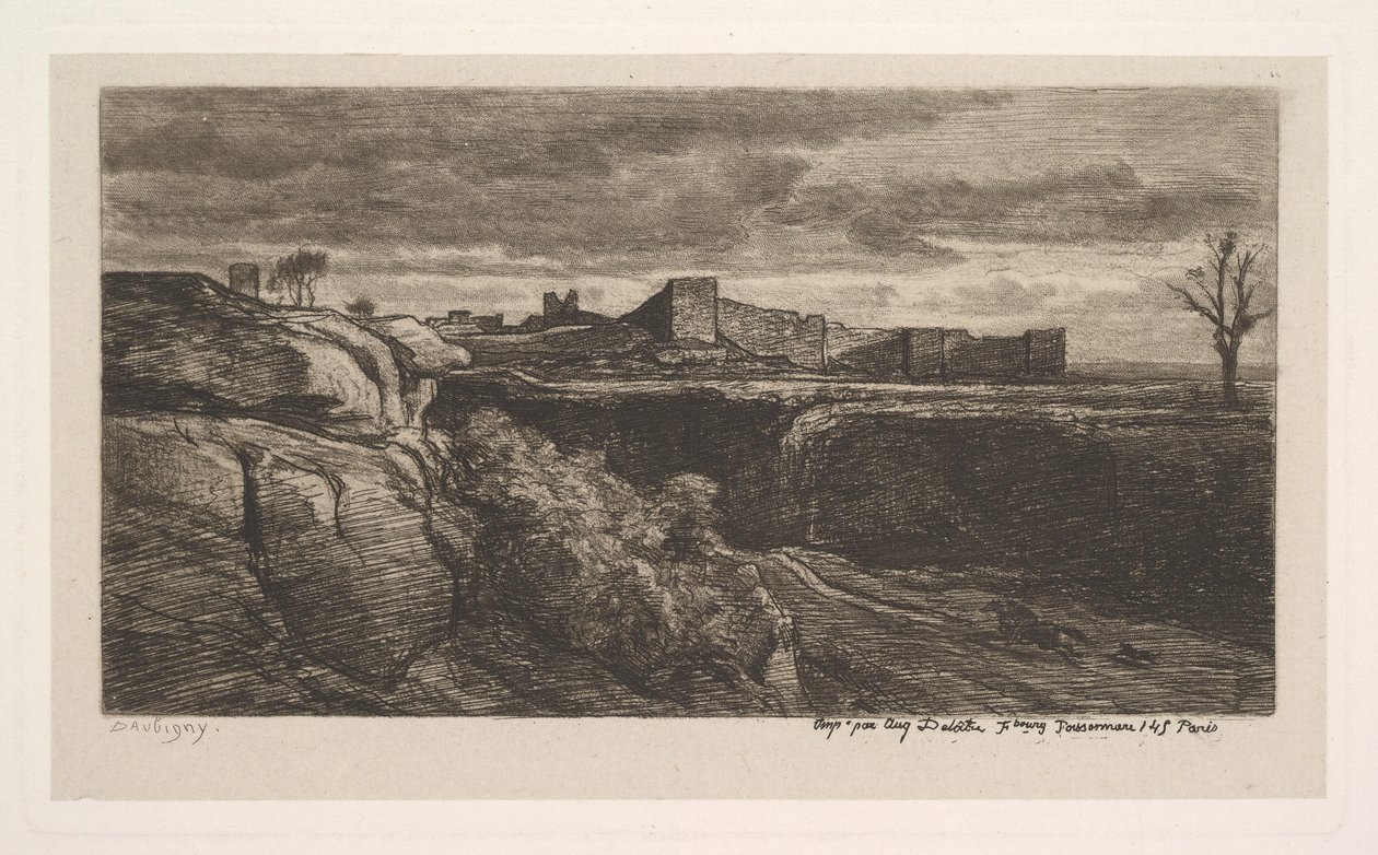 أطلال قلعة Crèmieux Isère ، 1850. بواسطة تشارلز فرانسوا داوبيني