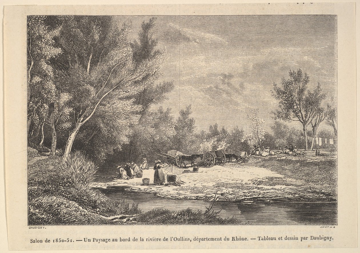 صالون دي 1850-51. مناظر طبيعية على طول شواطئ نهر أولينز ، 1850-1851. بواسطة تشارلز فرانسوا داوبيني