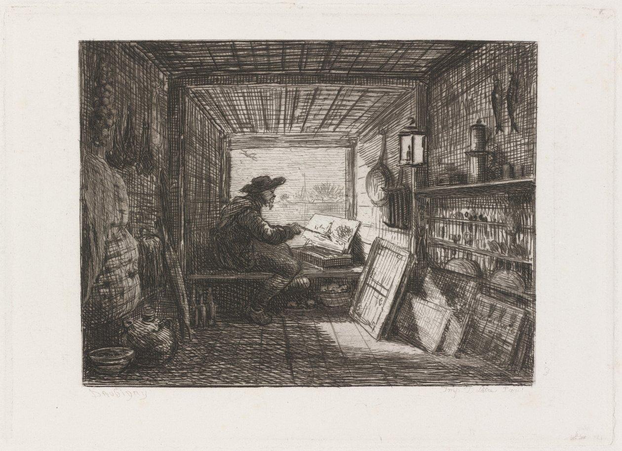 Studio on the Boat (Le Bateau-atelier) بواسطة تشارلز فرانسوا داوبيني