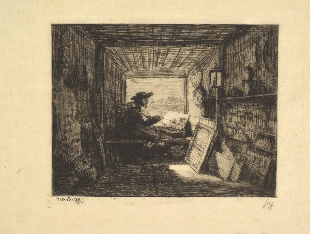 The Boat Studio ، من سلسلة Voyage en Bateau ، 1862 ، 1861. بواسطة تشارلز فرانسوا داوبيني