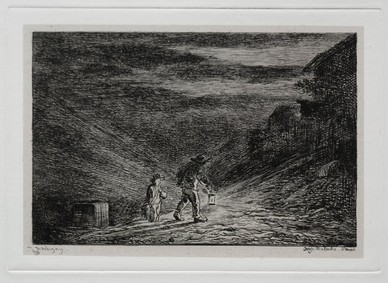 رحلة القارب: البحث عن نزل ، 1861. بواسطة تشارلز فرانسوا داوبيني