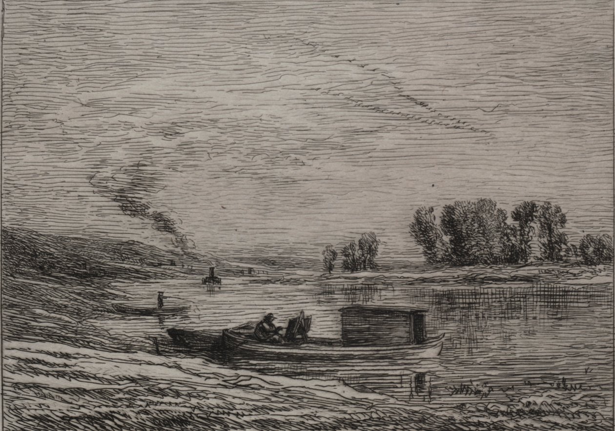 القارب في كونفلان ، 1866. بواسطة تشارلز فرانسوا داوبيني
