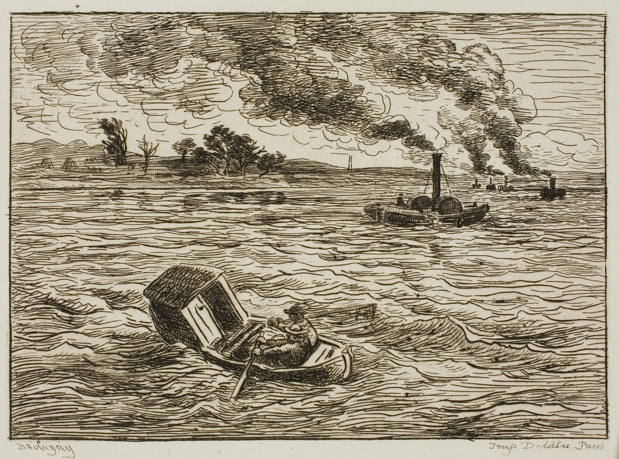 القوارب البخارية (Steamy Harbour) بواسطة تشارلز فرانسوا داوبيني