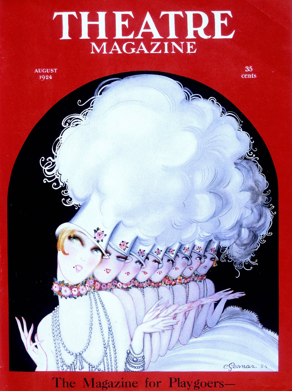 راقصو الكباريه على غلاف المجلة الأمريكية Théatre Magazine ، أغسطس 1924 (نقش) بواسطة تشارلز جسمار
