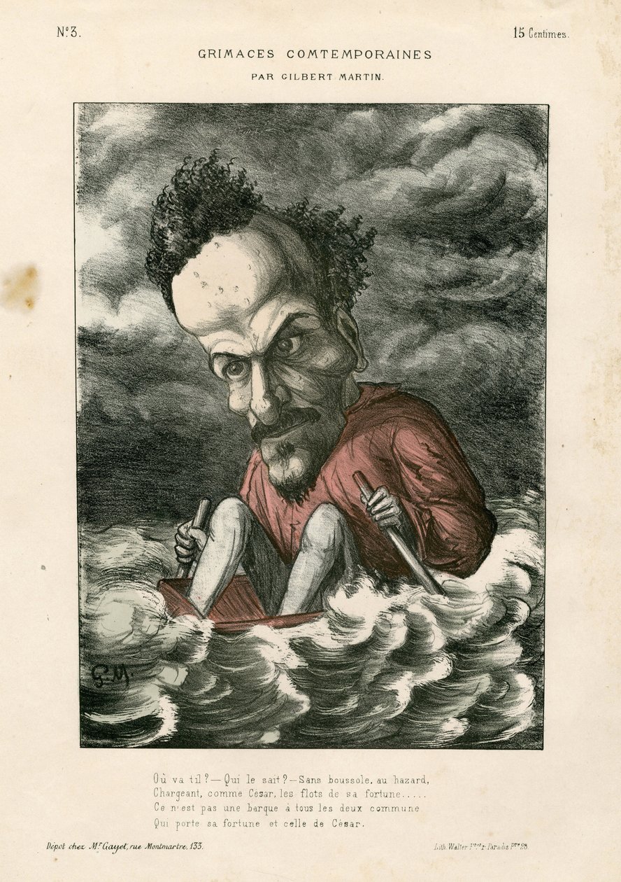 Contemporary Grimaces - Illustration by Charles Gilbert-Martin (1839-1905): Rochefort Henri (1831-1913) - Sea بواسطة تشارلز جيلبرت مارتن