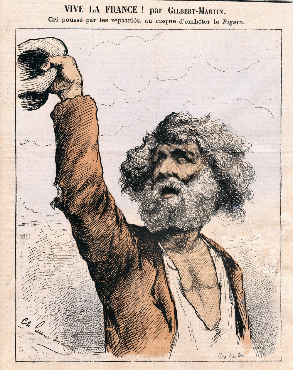 Cover of “” Le Don Quixote””, Satirique en Colours: Vive la France - Amnesty, patriation - Illustration by Charles Gilbert-Martin (1839-1905) بواسطة تشارلز جيلبرت مارتن