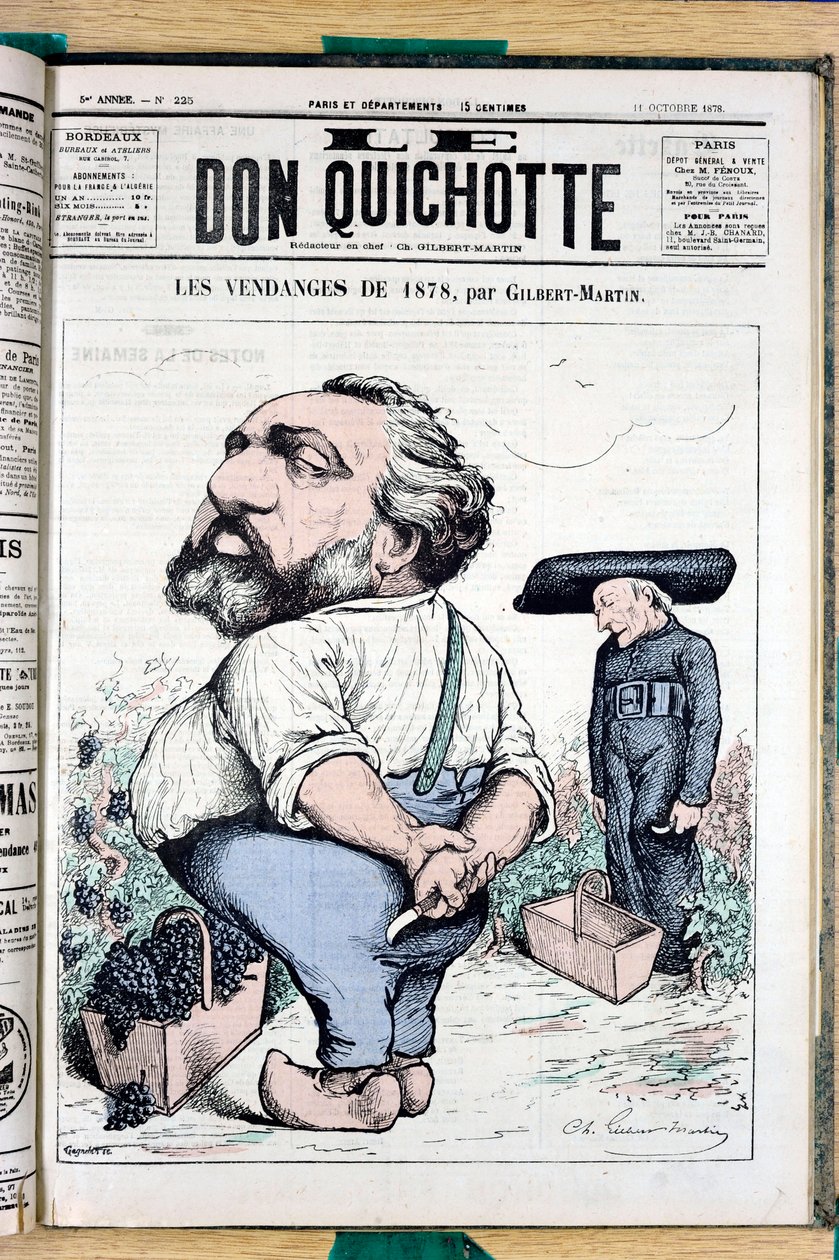 غلاف "" The Don Quixote "، رقم 225 ، Satirique en Colors بواسطة تشارلز جيلبرت مارتن