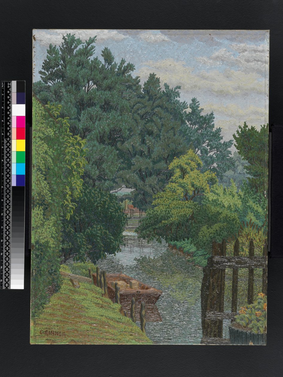 The Punt in the Mill Stream حوالي عام 1930 بواسطة تشارلز جينر