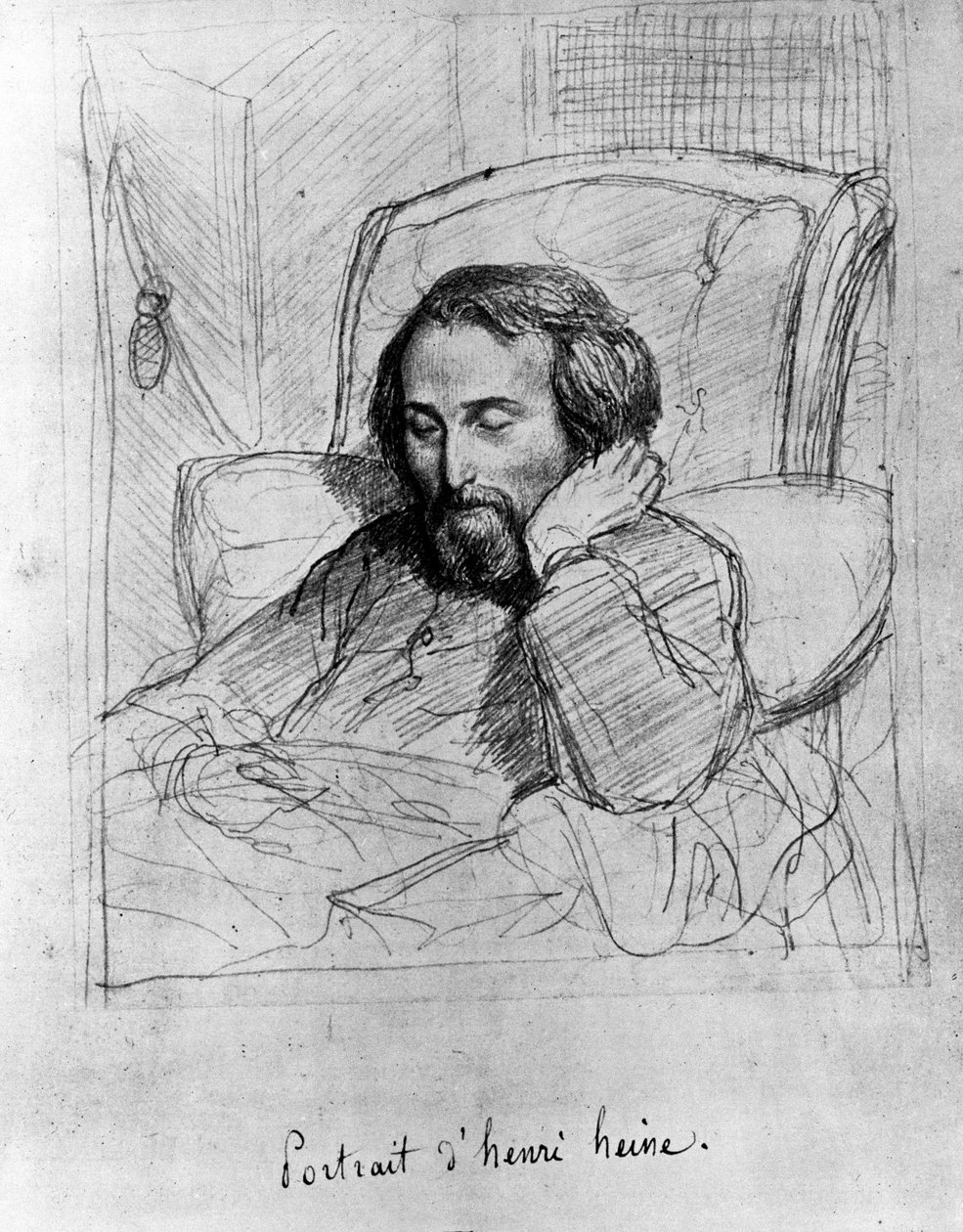 هاينريش هاينه (1797-1856) ، كاتب ألماني. رسم تشارلز جلير. بواسطة تشارلز جلير