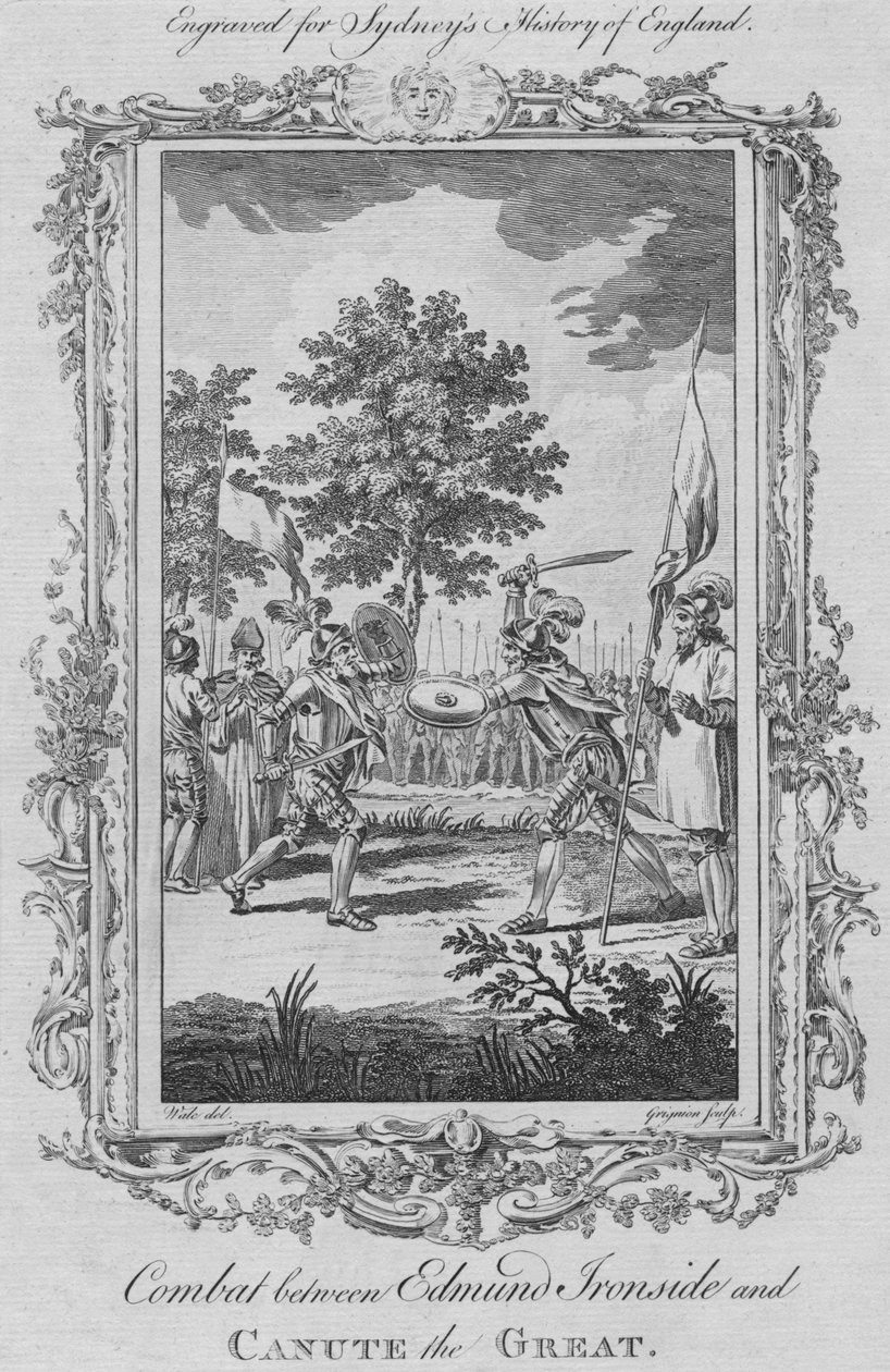 قتال بين إدموند أيرونسايد وكانوت العظيم ، 1773. بواسطة تشارلز غرينيون