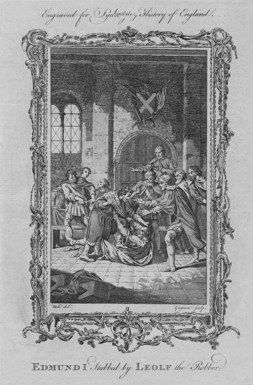 طعن إدموند الأول من قبل Leolf the Robber ، 1773. بواسطة تشارلز غرينيون