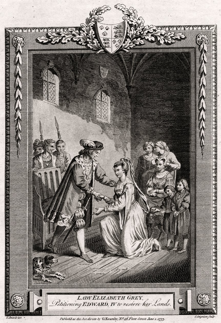 سيدة إليزابيث غراي ، التماسا لإدوارد الرابع لاستعادة أراضيها ، القرن الخامس عشر ، 1777 بواسطة تشارلز غرينيون