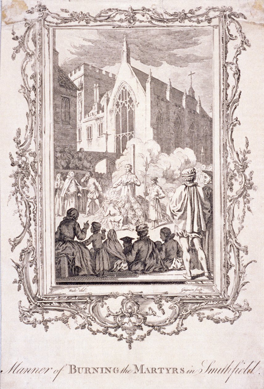 مشهد من البروتستانت يُحرقون في سميثفيلد ، القرن السادس عشر ، عام 1760. بواسطة تشارلز غرينيون