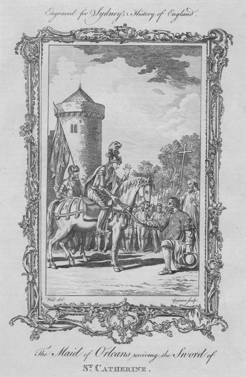 خادمة أورليانز تتلقى سيف سانت كاترين ، 1773. بواسطة تشارلز غرينيون