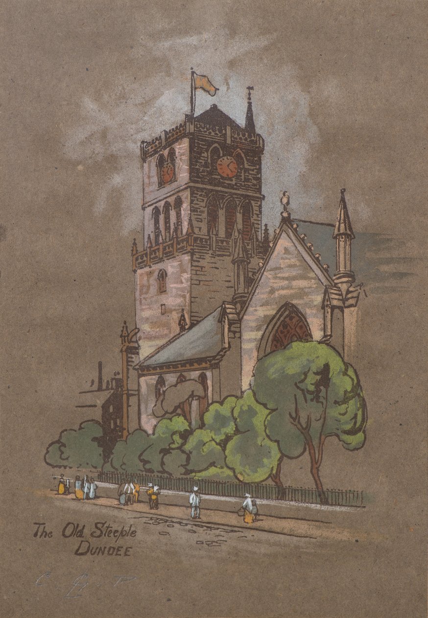 The Old Steeple ، دندي (طباعة ملونة باليد) بواسطة تشارلز جوستاف لويس فيليبس
