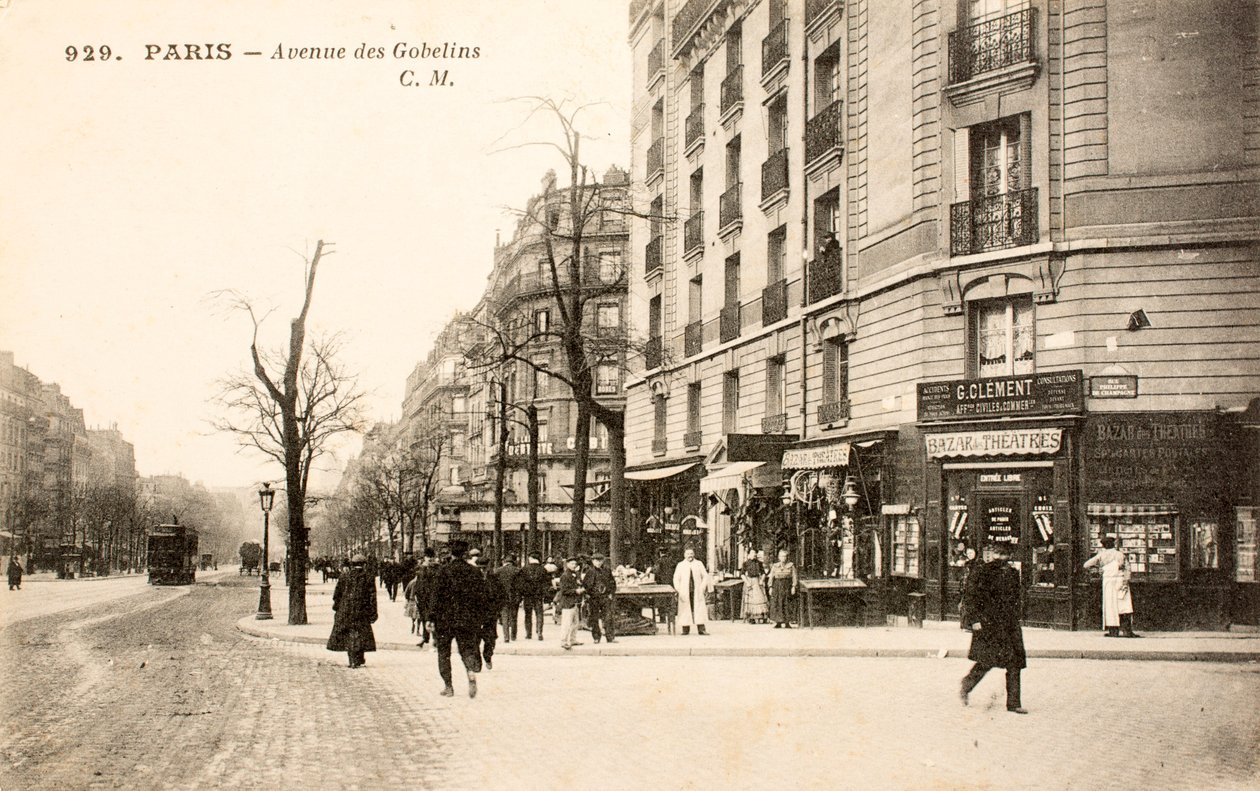 بطاقة بريدية / شارع des Gobelins / باريس / السين / إيل دو فرانس / فرنسا بواسطة تشارلز هنري جوزيف ليكيرت