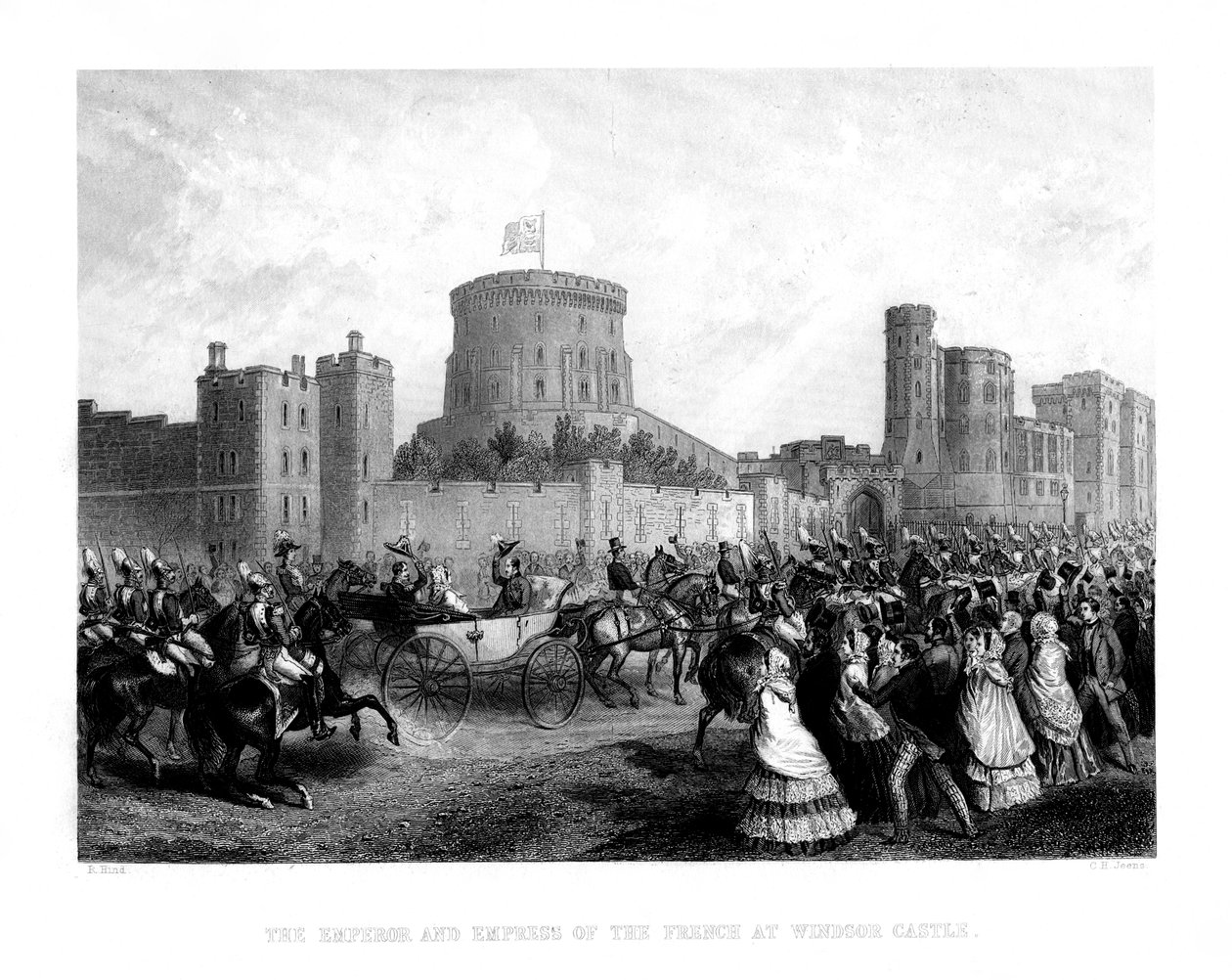الإمبراطور وإمبراطورة الفرنسيين في قلعة وندسور ، 1855 ، 1875. بواسطة تشارلز هنري جينس