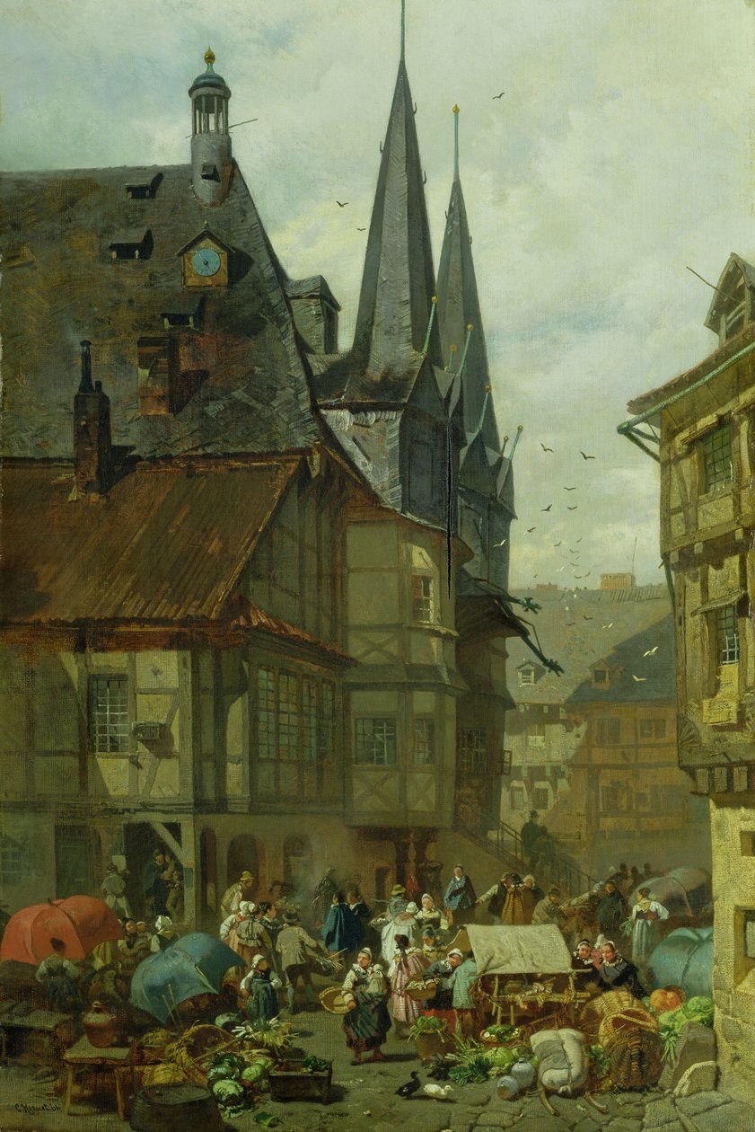 السوق في Wernigerode ، 1861 بواسطة تشارلز هوجيت