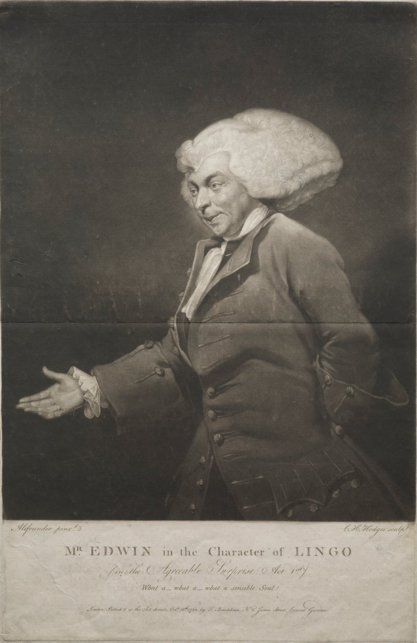 السيد إدوين في شخصية لينغو ، 1784. بواسطة تشارلز هوارد هودجز