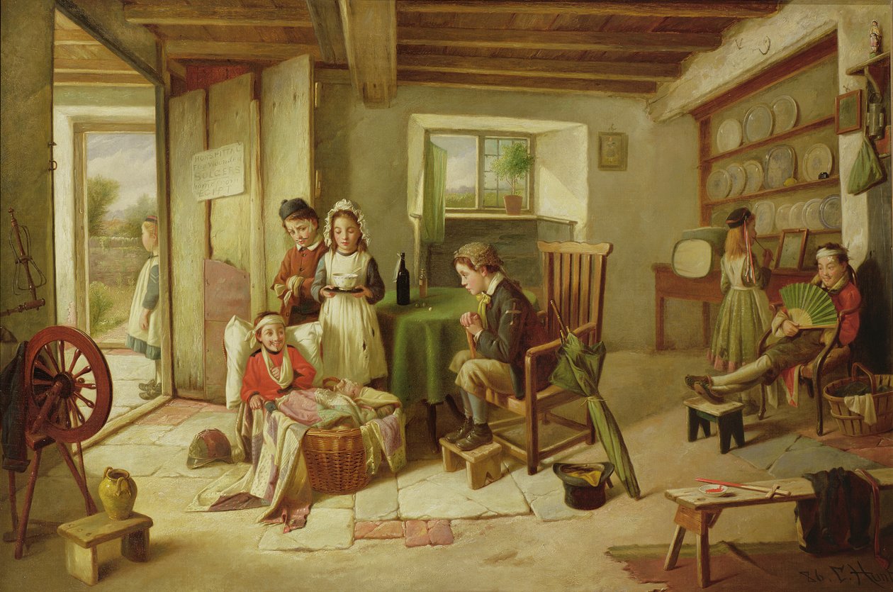 Horspital ل Solgers Woonded يعود إلى المنزل من Egipt (sic) ، 1886 بواسطة تشارلز هانت