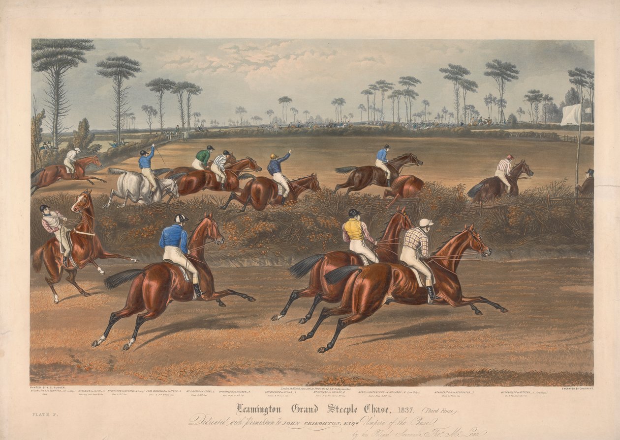 واحدة من مجموعة من أربعة: Leamington Grand Steeple Chase ... 1837. اللوحة 2. السيد كريستيان في سكريبتون ... بواسطة تشارلز هانت
