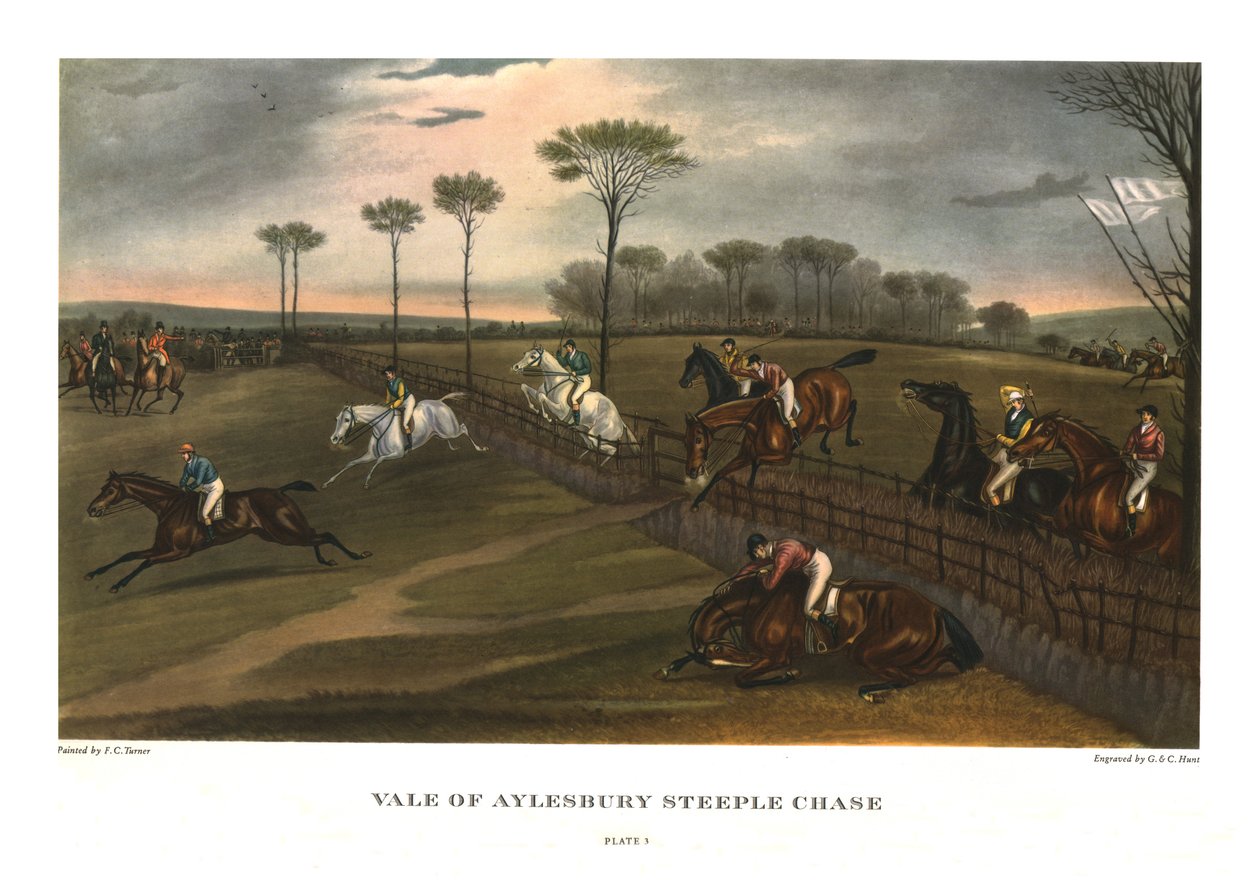 "Vale of Aylesbury Steeple Chase" ، اللوحة 3 ، c1836 ، c1955 بواسطة تشارلز هانت