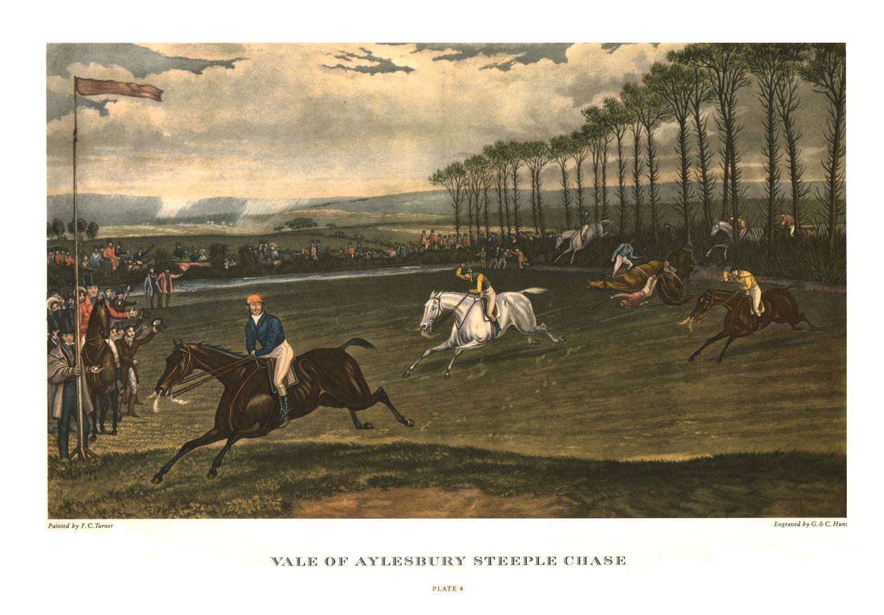 "Vale of Aylesbury Steeple Chase" ، اللوحة 4 ، c1836 ، c1955 بواسطة تشارلز هانت