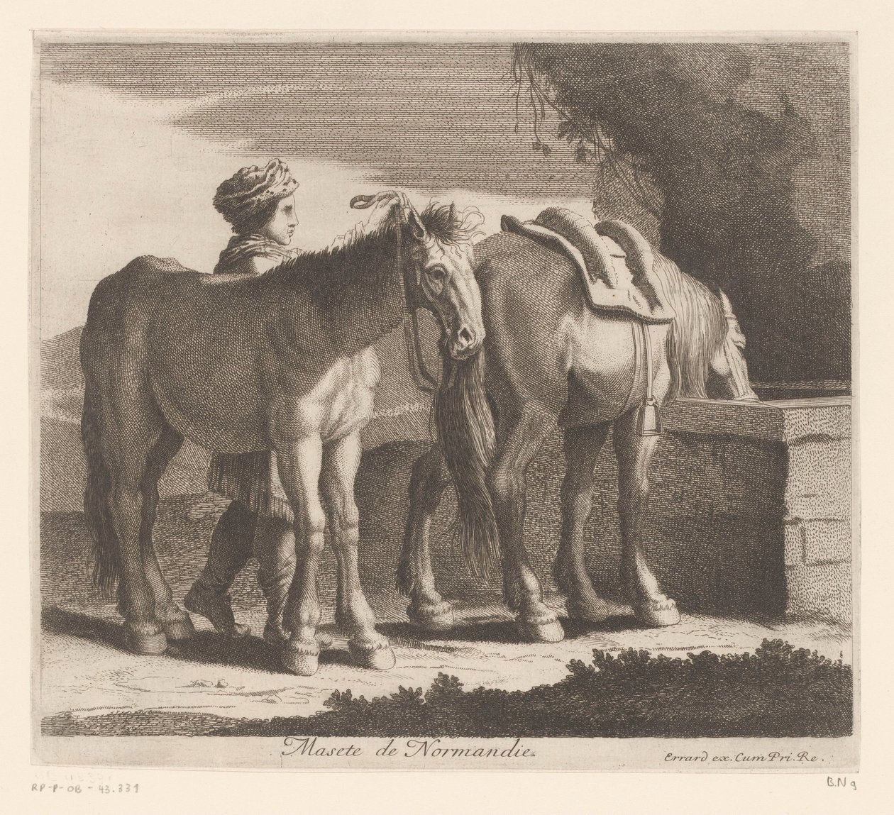 شرب الخيول ماسيتي دي نورماندي (العنوان على الكائن) سلسلة الحيوانات (عنوان المسلسل) بواسطة تشارلز الثاني إيرارد (منسوب إلى)
