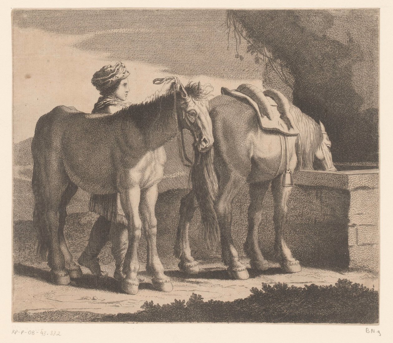 شرب الخيول ماسيتي دي نورماندي (العنوان على الكائن) سلسلة الحيوانات (عنوان المسلسل) بواسطة تشارلز الثاني إيرارد (منسوب إلى)
