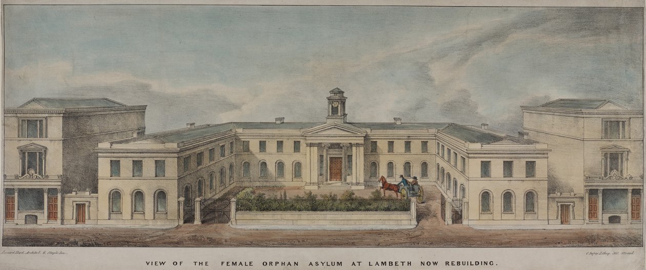 The Lambeth Asylum for Girls ، تأسست عام 1758 ، حوالي عام 1840 (لون ليثو) بواسطة تشارلز إنغري