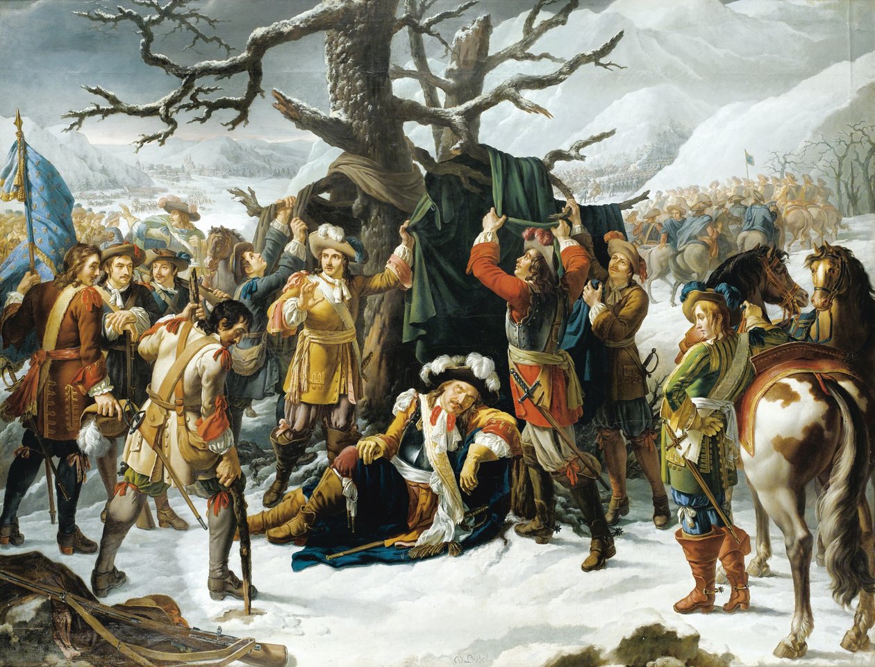 Maréchal de Turenne Asleep عشية معركة Turckheim بواسطة تشارلز جاك ليبل