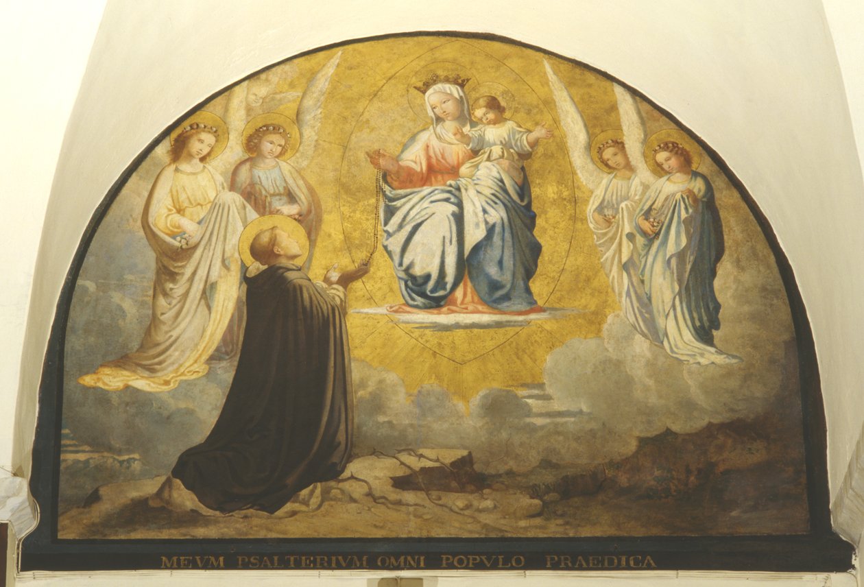 Virgin delivering rosary to San Damiano بواسطة تشارلز جان بابتيست بيسون