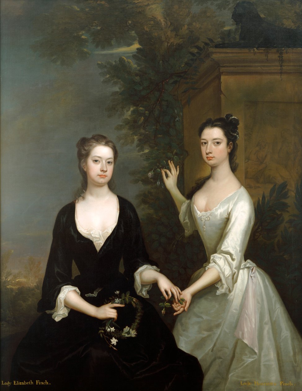 السيدة إليزابيث والسيدة هنريتا فينش ، c1730-c1731 بواسطة تشارلز جيرفاس