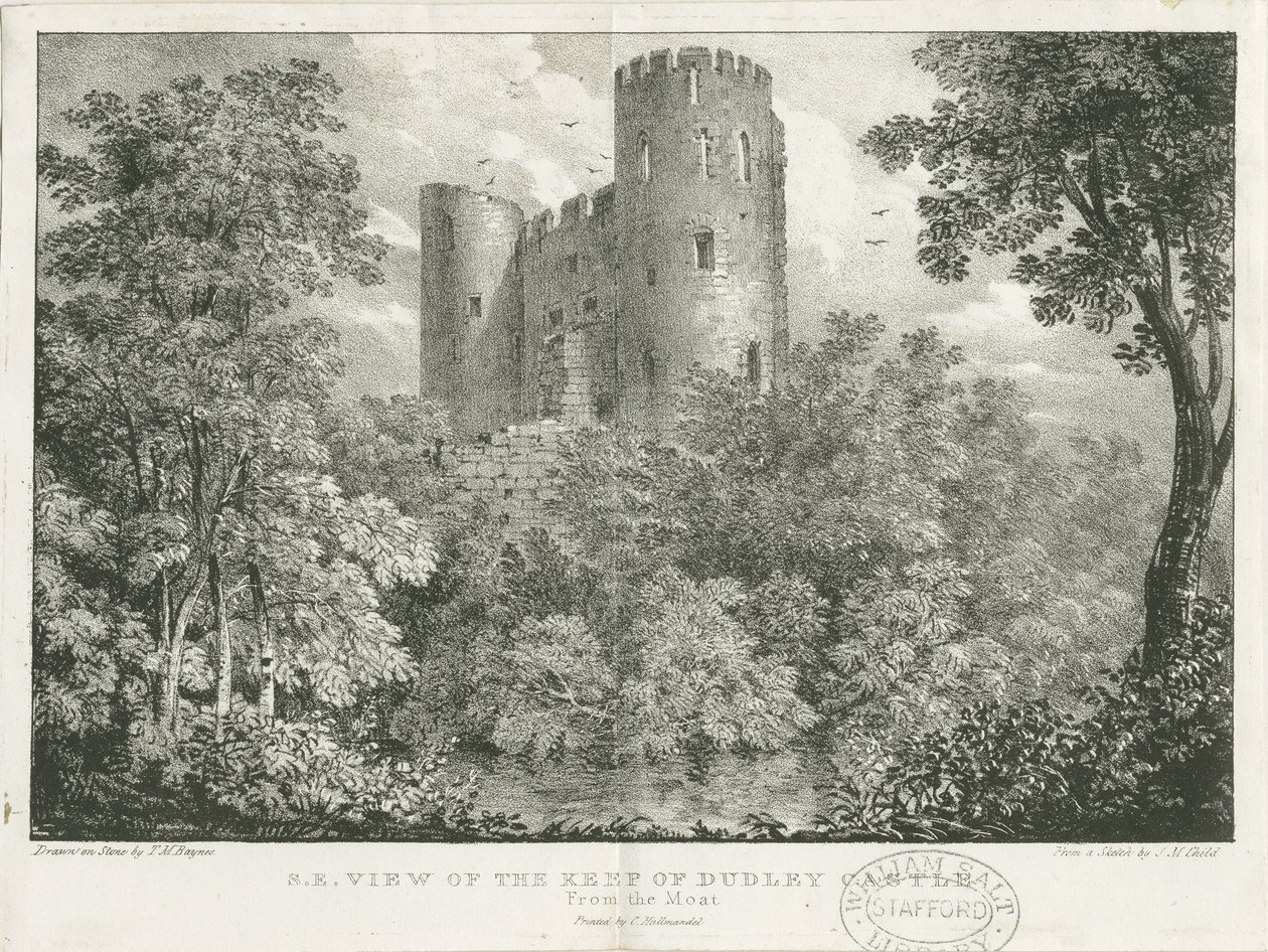 قلعة دودلي - The Keep: engraving، nd [c 1825] (طباعة) بواسطة تشارلز جوزيف هولمانديل
