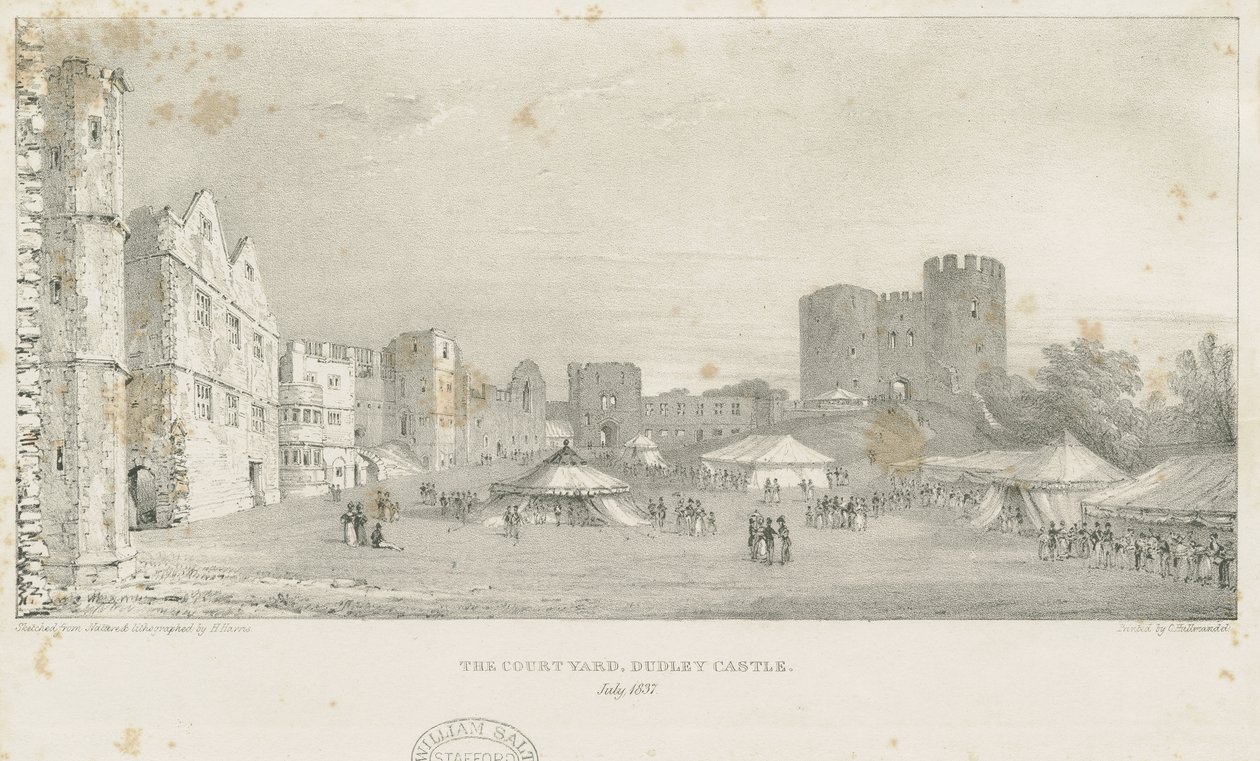 قلعة دودلي - The Keep: الطباعة الحجرية ، يوليو 1837 (طباعة) بواسطة تشارلز جوزيف هولمانديل