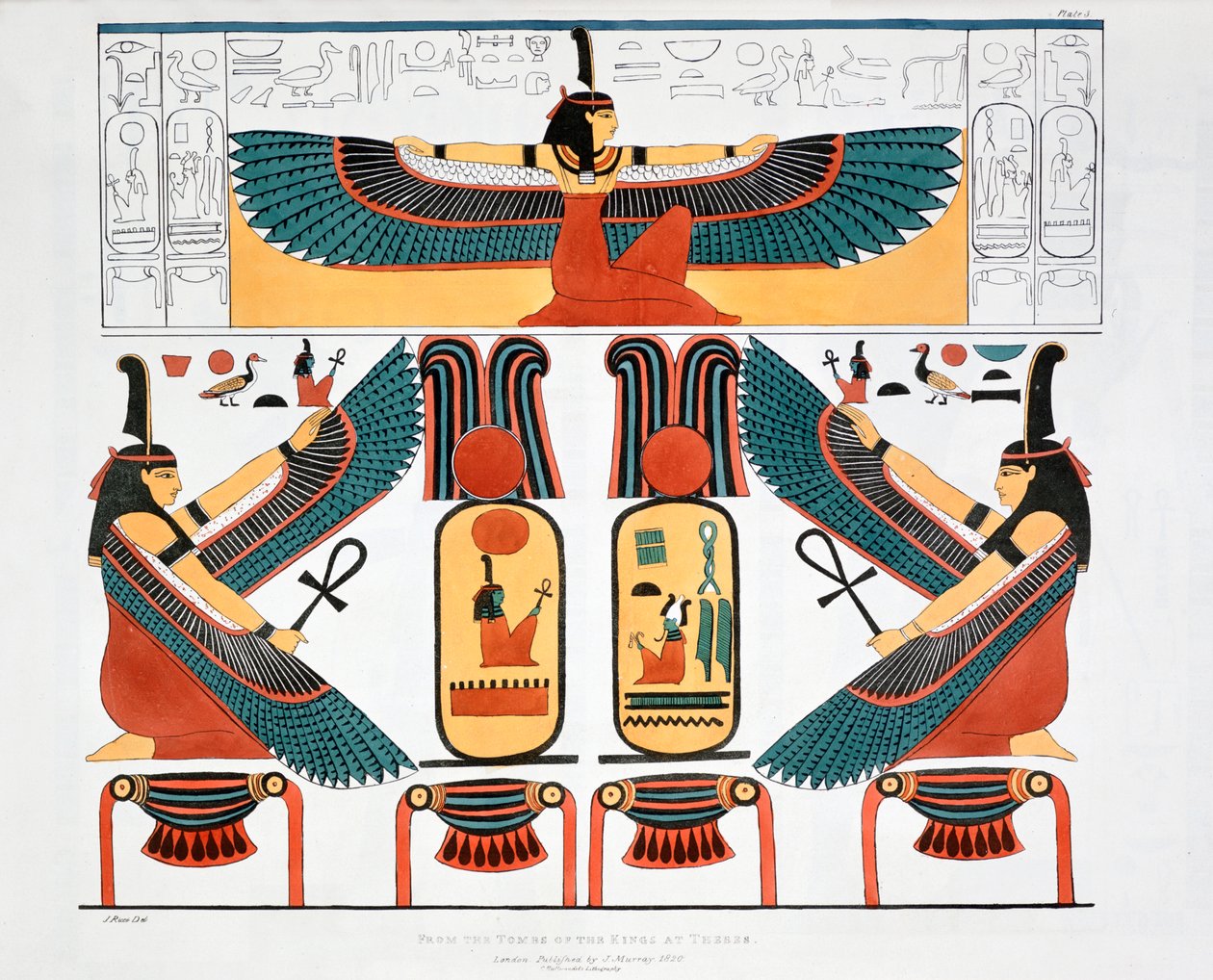 جدارية من مقابر الملوك في طيبة ، 1820 بواسطة تشارلز جوزيف هولمانديل