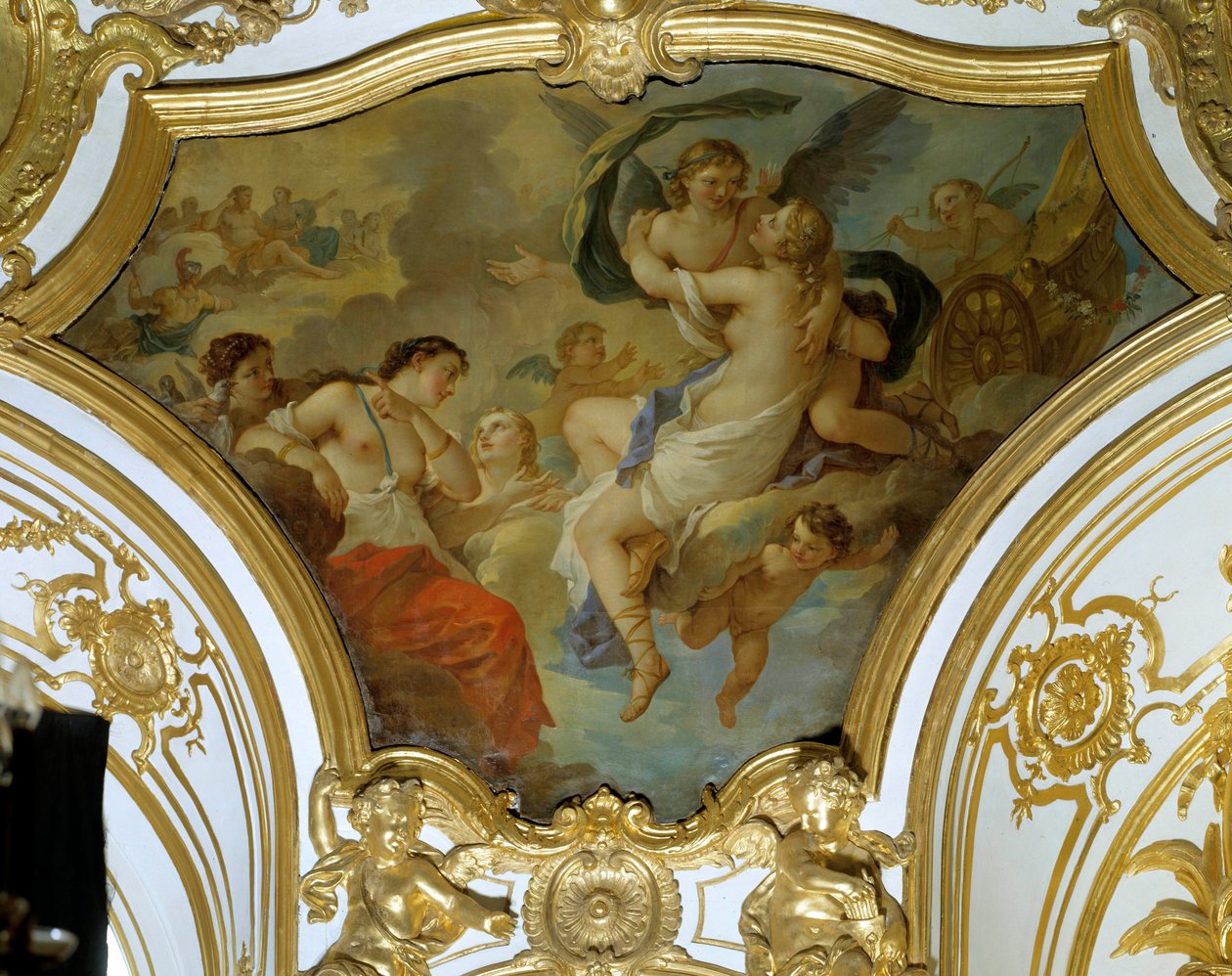 Psyche ravished in heaven by Love Ceiling painting by Charles Joseph Natoire (Charles-Joseph Natoire بواسطة تشارلز جوزيف ناتوار