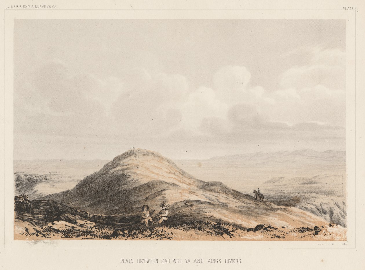 سهل بين Kah Wee Ya و Kings Rivers ، litho بواسطة A. Hoen & Co. ، 1855 chromolitho بواسطة تشارلز كوبيل