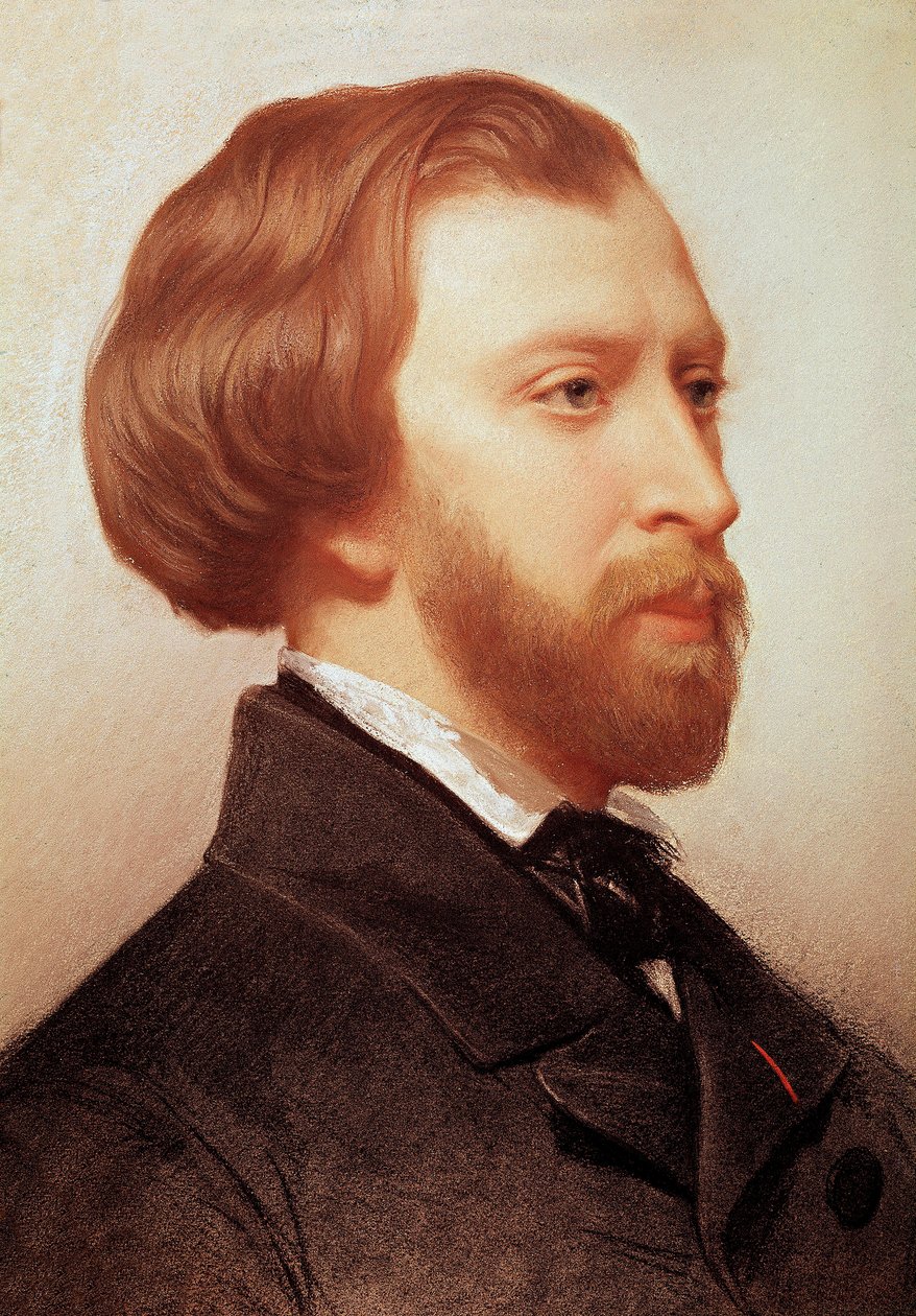 صورة لألفريد دي موسيه (1810-1857) للشاعر الفرنسي لوحة تشارلز لانديل (1812-1908) بواسطة تشارلز لانديل