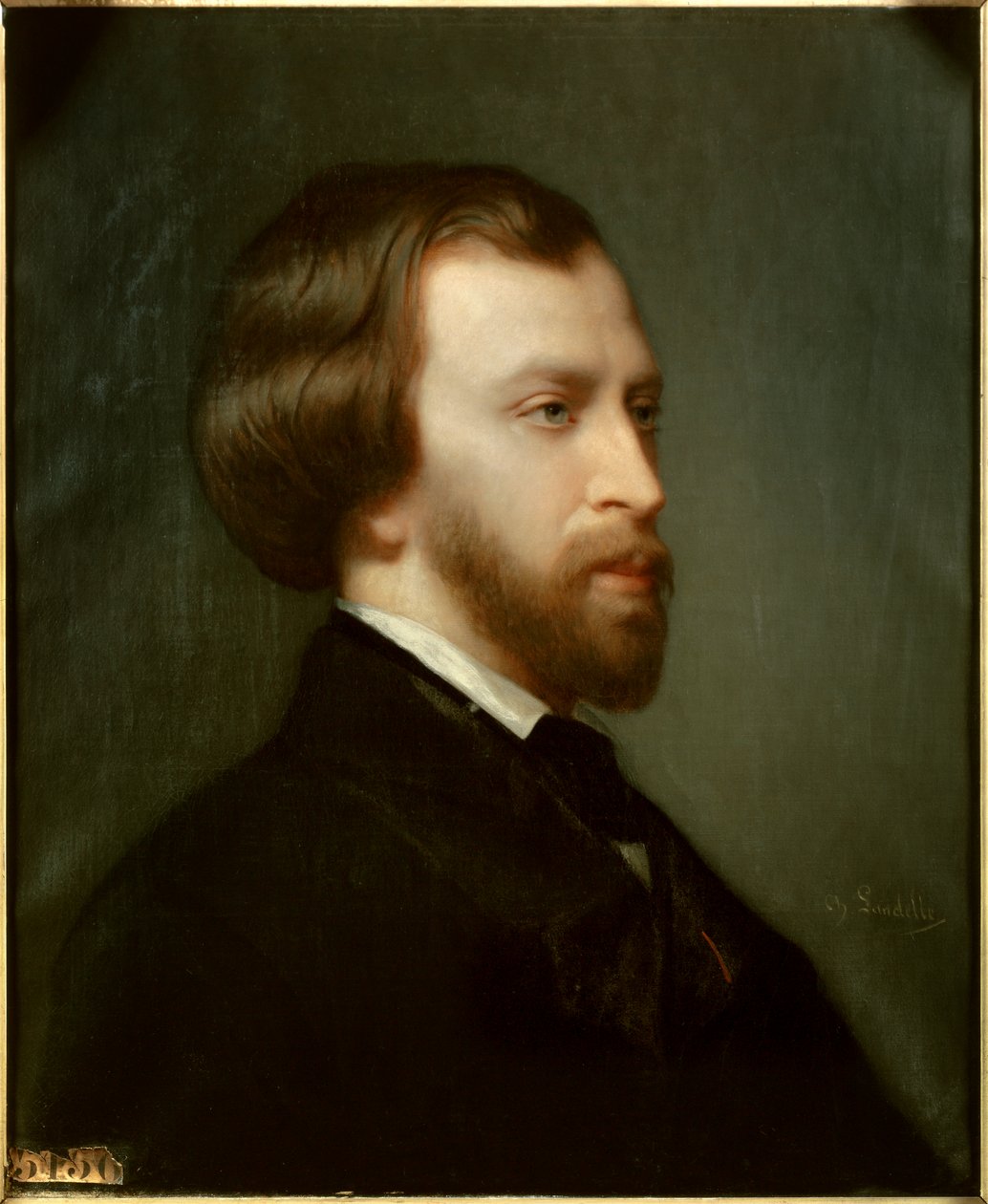صورة لألفريد دي موسيه (1810-1857) الشاعر الفرنسي عام 1854 رسم تشارلز لانديل (1812-1908) بواسطة تشارلز لانديل