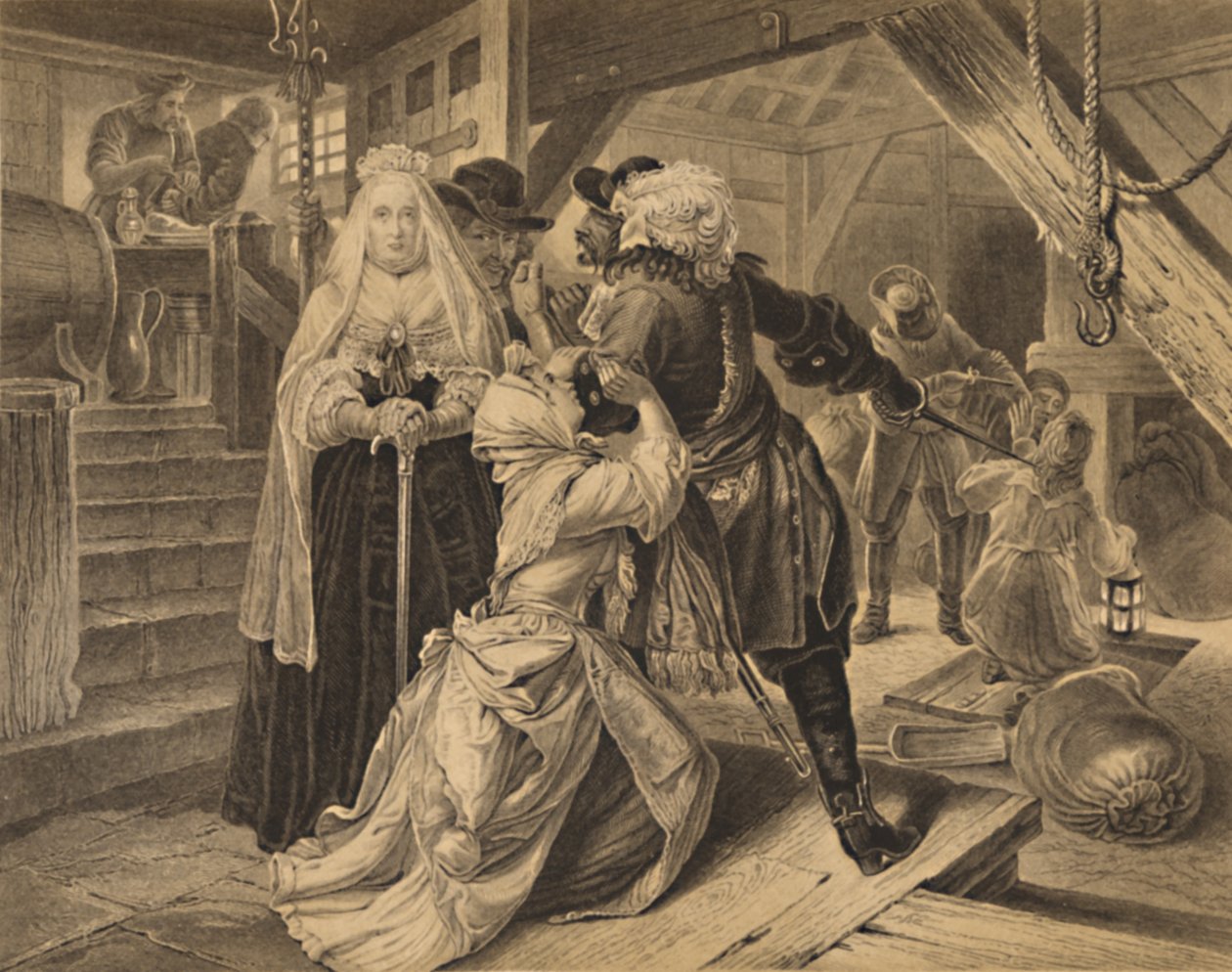 اعتقال أليس ليسلي لإيوائها الهاربين من معركة سيدجمور ، 1685 ، 1886 بواسطة تشارلز لوري