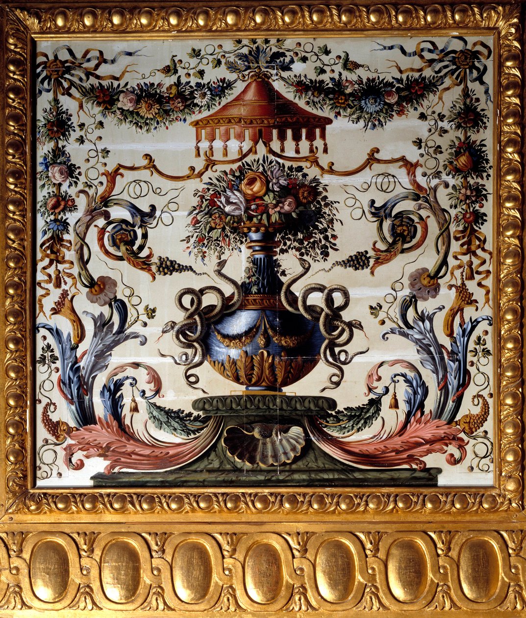 لوحة زخرفية لغرفة الطعام في Chateau de Vaux Le Visomte (Vaux-le-Vicomte). لوحة تشارلز ليبرون (لو برون) (1619-1690) 1656 شاتو دي فو-لو-فيكومت في سين إت مارن. بواسطة تشارلز لو برون
