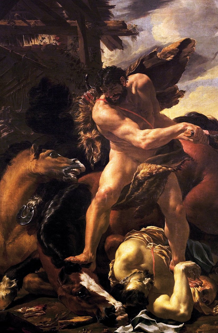 هرقل قهر ديوميديس ، 1638-42 بواسطة تشارلز لو برون