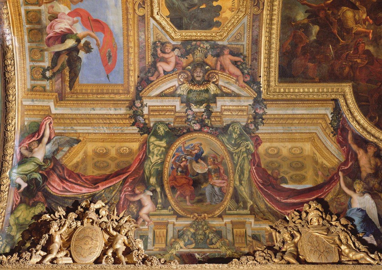 هولندا تساعد ضد أسقف مونستر ، 1665 ، لوحة السقف من Galerie des Glaces بواسطة تشارلز لو برون